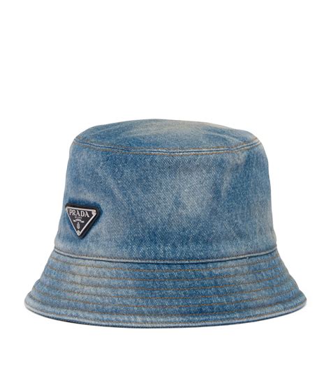 prada bucket hat diamond|Prada denim bucket hat.